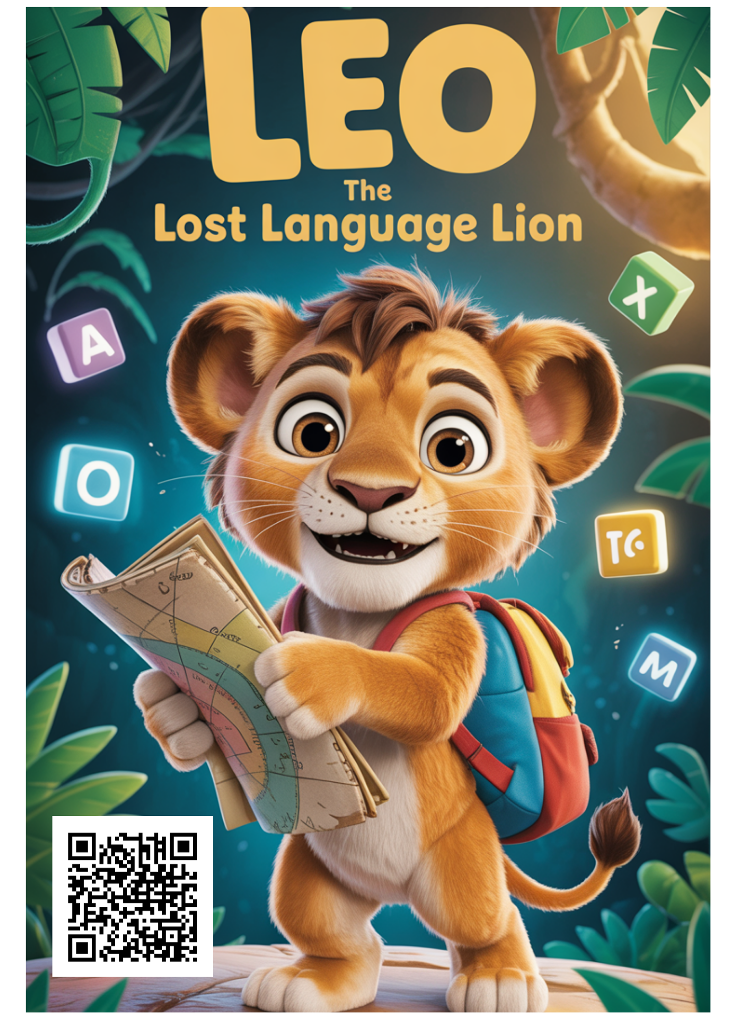 ✨ Leo the Lost Language Lion – AR Poster (13" × 19")