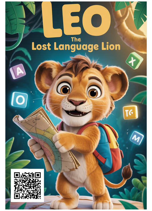 ✨ Leo the Lost Language Lion – AR Poster (13" × 19")