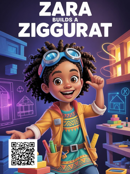 🏛️ Zara Builds a Ziggurat – AR Poster (13" × 19")